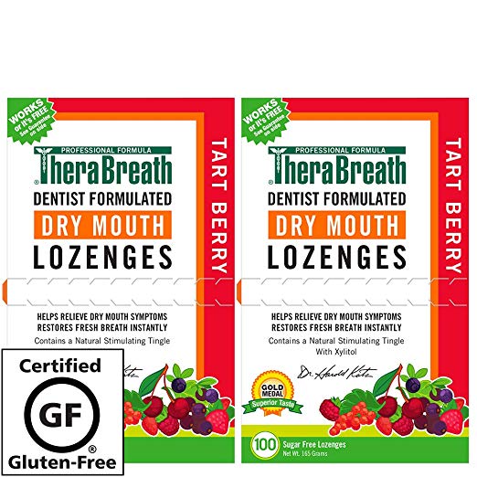 TheraBreath – Dry Mouth Lozenges – Soothes Dry Mouth Symptoms – Certified Kosher – Sugar Free – Dentist Formulated Lozenges (Tart Berry, 200 Count)
