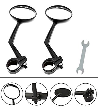 A Pair of Rearview Bicycle Mirrors, Bike Mirrors That Support 360°Rotation（Can be Used on Both Sides of Mountain Bike, Off-Road Vehicle and Fixed Gear Bicycle）
