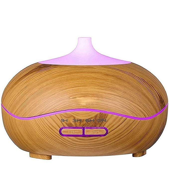 Essential Oil Diffuser, Cool Mist Ultrasonic Aroma Diffuser, Air Humidifier Wood Grain with Waterless Automatically Shut-off for Office Home Yoga Spa-Wood