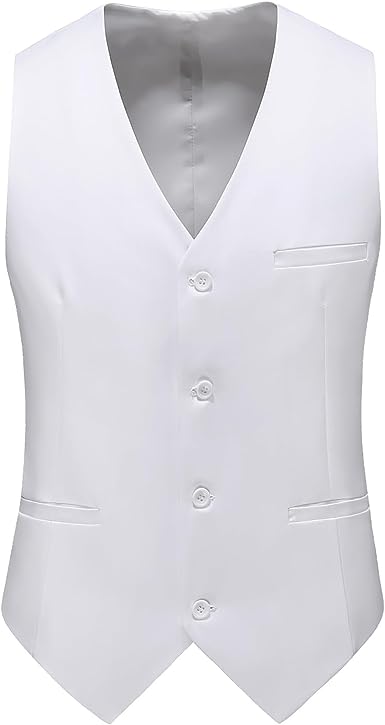 MOGU Mens Waist coat Casual Suit Vest 28 Plain Colors for Prom Wedding Business
