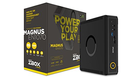 ZOTAC ZBOX MAGNUS EN1070 Gaming Mini PC, Intel Skylake Core i5-6400T, NVIDIA GeForce GTX 1070 Graphics VR Ready, Whisper Quiet, Ultra Compact, 4K Quad Display, No Memory/Storage/OS (ZBOX-EN1070-U)