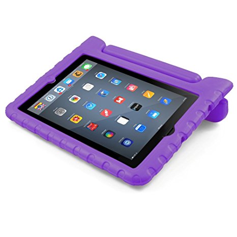 BUDDIBOX iPad Air Case,  [EVA Series] Shock Resistant [Kids Safe][STAND Feature] Carrying Case for Apple iPad Air (5) and Retina, (Purple)