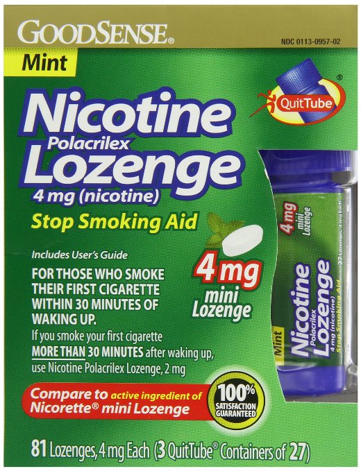 GoodSense Mini Nicotine Polacrilex Lozenge Mint 4mg 81 Count