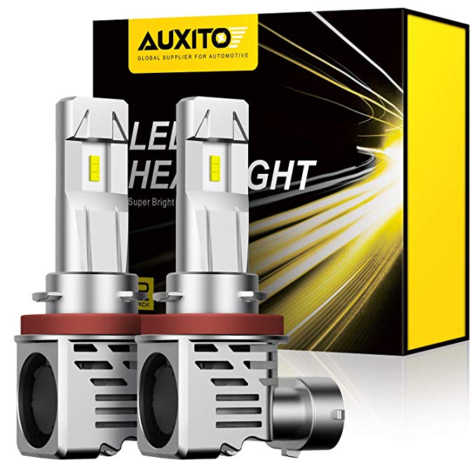 H11-LED-Headlight-Bulbs Wireless Conversion Kit 12,000LM Extremely Bright Newest Gen of AUXITO, Mini H8 H9 H11 LED Headlight Bulb Replacement 6500K Xenon White,2 Yr Warranty (Pack of 2)