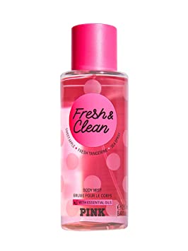 Victorias Secret Pink Collection Fresh and Clean Body Mist Fresh with Bright Apple, Sea Spray & Fresh Tangerine Women's Fragrance Perfume