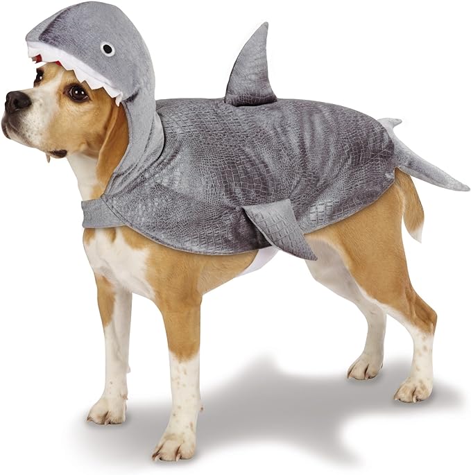Casual Canine Casual Canine Shark Costume for Dogs, 16" Medium Black