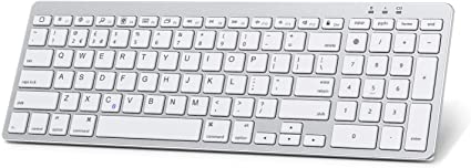 OMOTON Bluetooth Keyboard for iPad, Ultra-Slim Wireless Bluetooth Keyboard with Numeric Keypad for iPad 8th 2020/7th Generation 10.2, iPad Pro 11/12.9, iPad Air 4/10.5, iPad 9.7,iPad Mini and iPhone (Silver)