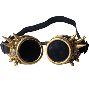 Spiked Cyber Goggles Steampunk Welding Goth Cosplay Vintage Goggles Rustic