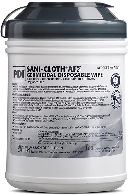 Sani-Cloth AF3 Alcohol-Free Disposable Disinfectant Wipes - 160 Wipes
