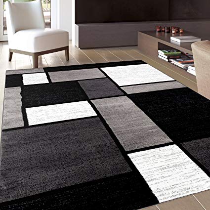 Contemporary Modern Boxes Area Rug 7' 10" X 10' 2" Gray