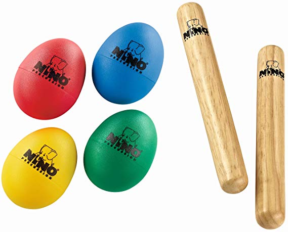Nino Percussion NP-1 Claves and Egg Shakers Percussion Pack, Set