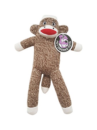 Pet Qwerks Sock Monkey Dog Toy