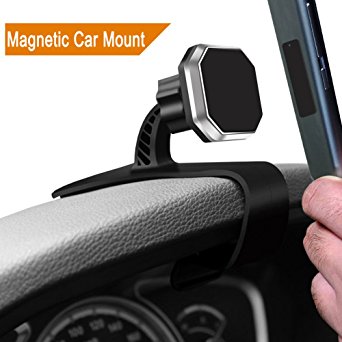 Magnetic Car Dashboard Phone Mount,Linycase Magnetic Car Phone Mount,Adjustable Dashboard Phone Holder with Strong Magnet for iPhone 8/8Plus/X,Samsung Galaxy S8/Note 8,Google Pixel, LG,Huawei