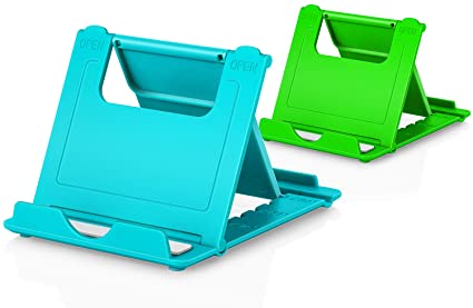 Cell Phone Stands, 2-Pack Cellphone Holder (4-7.9") Foldable Stands Multi-Angle for Desk Lightweight Desktop Dock Cradle Compatible for iPhone 11 Xs XR 8 Plus 6 7 6S X 5 Samsung Galaxy S10 S9 S8