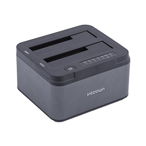 Intcrown USB 3.0 HDD Dual Bay SATA Docking Station for 2.5” and 3.5” Hard Drive