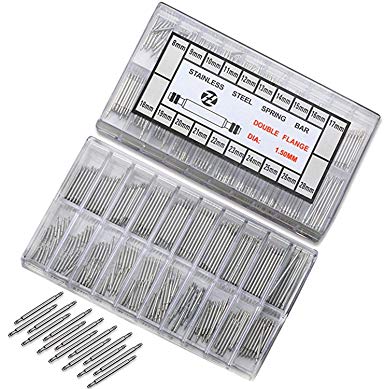 Watch Spring Bars,TFSeven 360Pcs 8-25mm Professional Watch Wristband Stainless Steel Link Pins Repair Replacement Pin Tool Kit Set