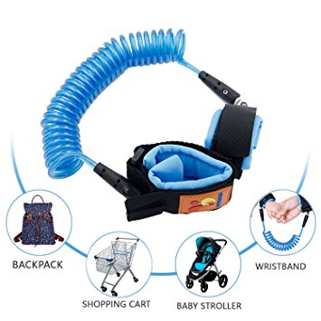 HappyHapi Anti Lost Safety Velcro Wrist Link For Baby Child,with extra long Harness Strap Walking Hand Belt