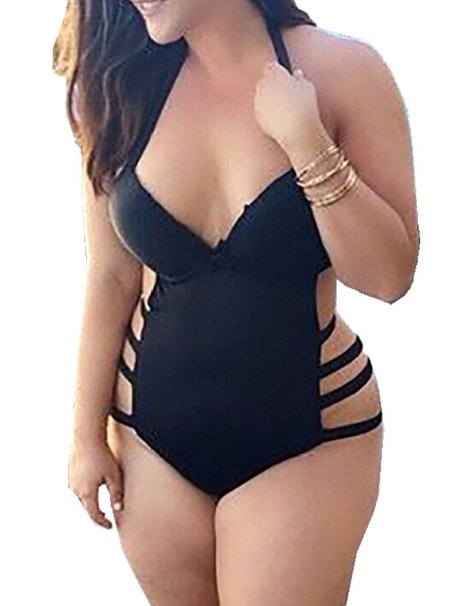 C.X Trendy Women's Summer Strappy One Piece Swimsuits Plus Size