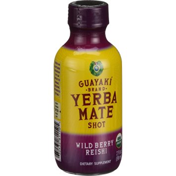 Guayaki Yerba Mate Organic Energy Shot, Wild Berry Reishi, 12 Count