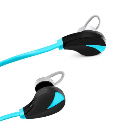 SUMDY Bluetooth V4.1 Headset with Mic Wireless Stereo headphone In-ear for Gym,Sports&Excercise,Workout & Running,for Iphone Andriod Blue