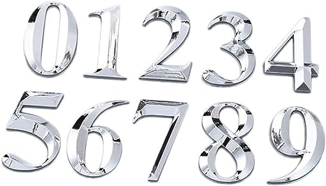 DOITOOL 10pcs Digital Sign Process Number Sign Hotel Number Doorplate Figure House Number Signboard The Sign Door Number Number Card 3d Silver Locker Number Sign Room Gate Number