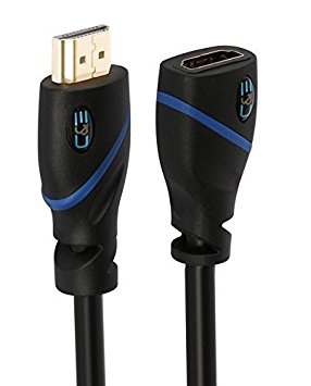 C&E High Speed HDMI Extension Cable Male to Female, 6 Feet Supports Ethernet, 3D and Audio Return, CNE570860