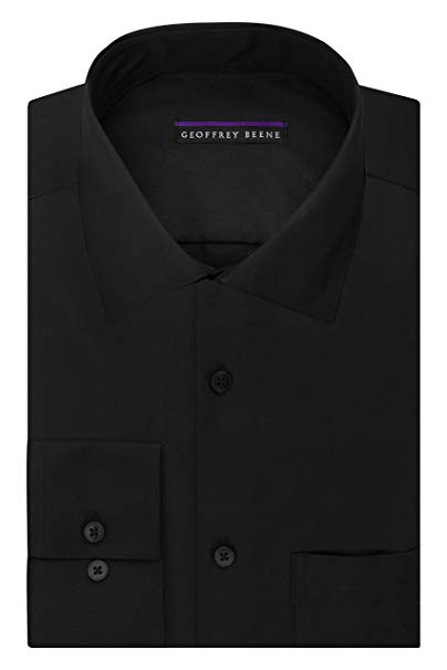 Geoffrey Beene Mens Dress Shirts Regular Fit Solid Sateen