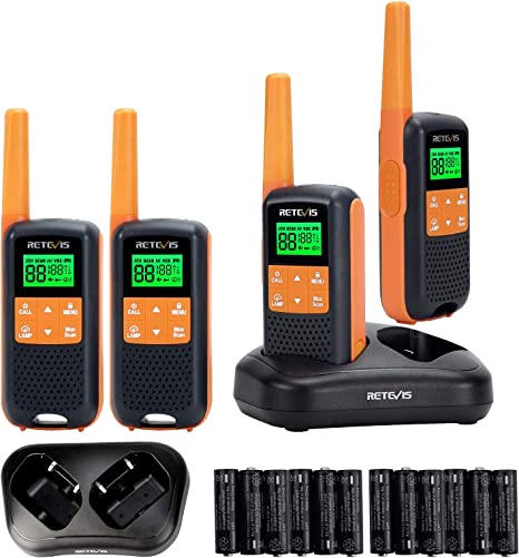 Retevis RT49 Two Way Radio Rechargeable NOAA Weather Alert Long Range Walkie Talkies(4 Pack)