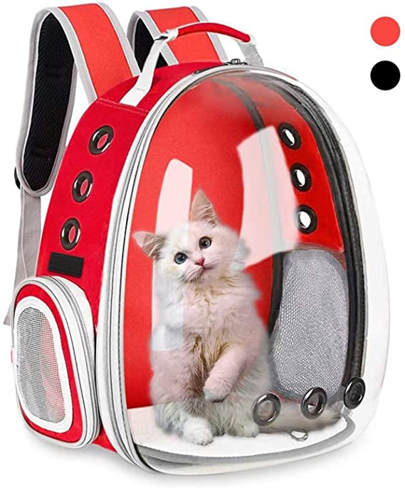 AOPUTTRIVER Cat Backpack Carrier, Bubble Backpack Carrier, Small Dog Backpack Carrier, Space Capsule Pet Carrier, Airline Approved Travel Carrier, Designed for Travel, Hiking & Outdoor Use-Black