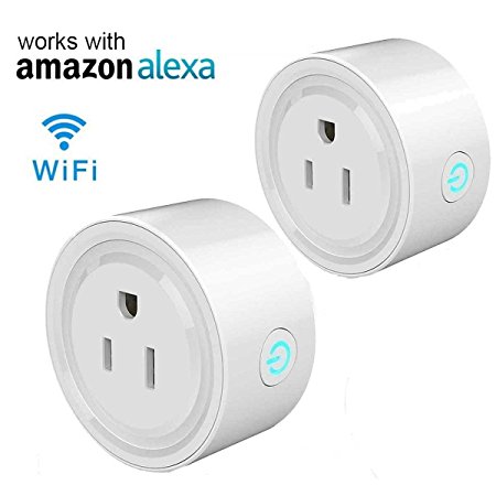 Smart Wifi Plug Outlet Works with Alexa, LinkStyle 2 Packs Mini Smart Wifi Socket Plug Timing Function No Hub Required Control Your Home Appliances from Anywhere for iOS Android Smartphones Tablets
