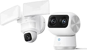 eufy Security Indoor Cam S350, Dual Cameras, 4K UHD   Floodlight Camera E30, Security Camera Outdoor, 360° Pan and Tilt, 2K Video