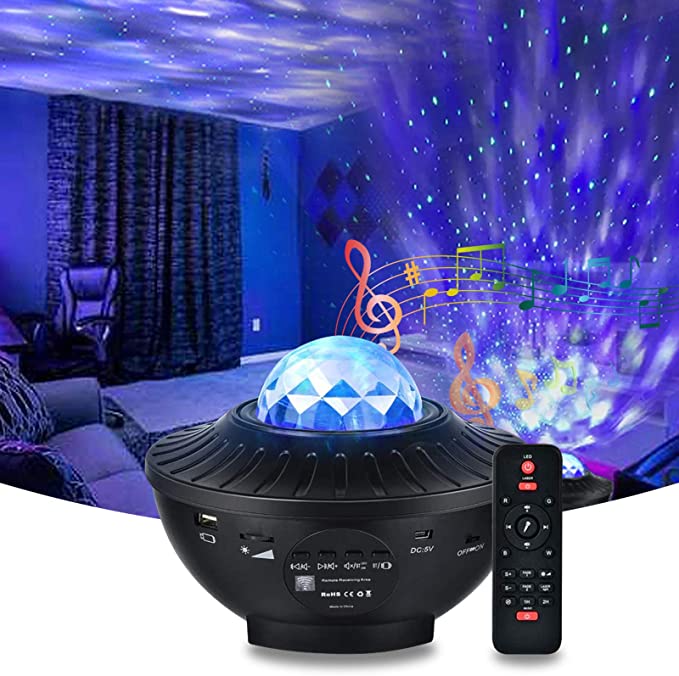 Star Projector Night Light , AIRIVO Ocean Wave Nebula Starry Projector, Galaxy Projector for Bedroom/Home Theatre/Party Bluetooth Adults Kids with Music Speaker, Voice & Remote Control