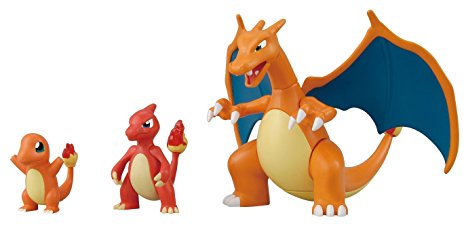 Pokemon Evolution Plastic Modeling Kit Charmander Charmeleon Charizard Plamo Figure Toy Lizardon Bandai (Japanese Import)