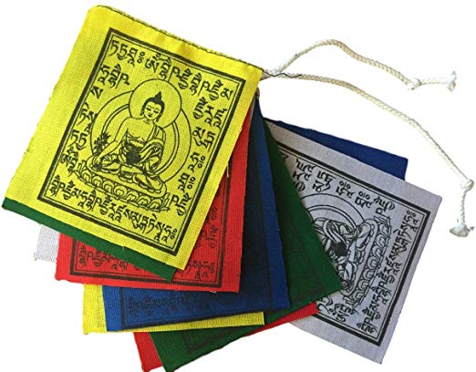 Hands Of Tibet Mini Medicine Buddha Prayer Flags Set of 10 Flags