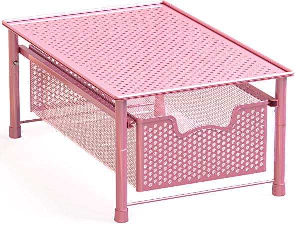 Simple Houseware Stackable Cabinet Basket Drawer Organizer, Pink