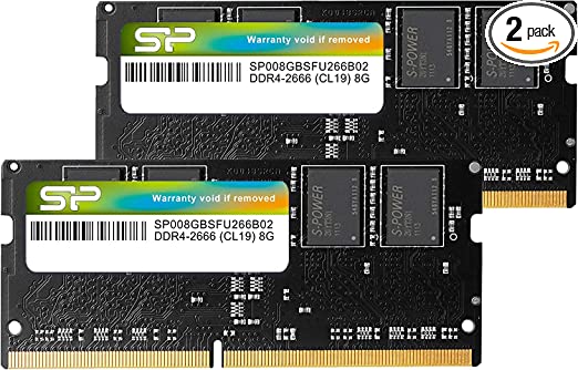 Silicon Power DDR4 16GB (8GBx2) 2666MHz 260-pin CL19 1.2V SODIMM Laptop RAM Computer Memory