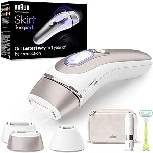 Braun Skin I·Expert Epilatore LUCE PULSATA Smart, Epilazione A Casa Tua, Alternativa Al laser, Con App Gratuita, Include Custodia, Rasoio Venus, Mini Depilatore Viso, PL7249