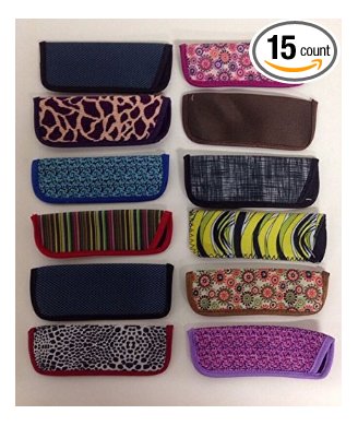 Wholesale Lot- 15 Reading glasses Slim Soft Sleeve Cases NEW Assorted
