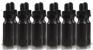 15ml Black Glass UV Resistant Dropper Bottles UV Safe 15ml Glass Dropper Bottles for Essential Oils and Aromatherapy 12 Pack