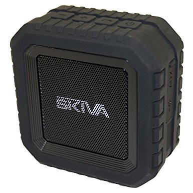 Skiva SoundCube Waterproof Bluetooth Speaker with 12 Hours Playtime (Portable / Wireless / IP65 Splashproof / 2200mAH / Microphone) for iPhone X 8 8 , Samsung Galaxy, more [Color:Black] [Model:SP107]