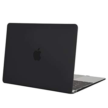 MOSISO Plastic Hard Shell Case Cover Compatible MacBook 12 Inch Retina Display Model A1534 (Version 2017 2016 2015), Black