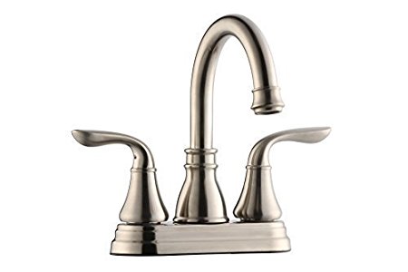 Derengge 045-FS BN Two-Handle Stainless Steel Bathroom Faucet with Pop up Drain,cUPC NSF AB1953 Lead Free Brush Nickel