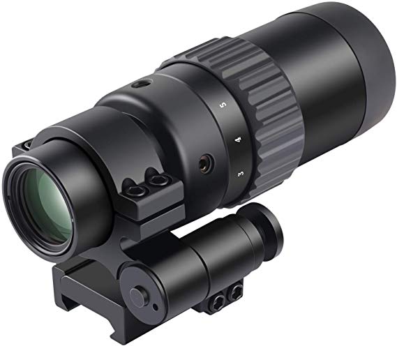 Feyachi M36 1.5X - 5X Red Dot Sight Optics Magnifier with Flip to Side Mount