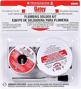 Oatay Plumbing Solder Kit, 1/4 lb solder and 1.7 oz flux