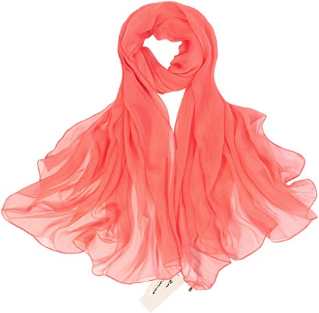 ZORJAR Womens 100% Silk Scarves Extra Large Scarfs Ultra Thin Lightweight Sunscreen Shawls Beach Wraps Coverups