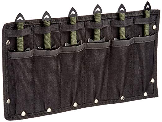 Perfect Point RC-040-6 Throwing Knife Set with Six Knives, Black Blades, Cord-Wrapped Handles, 6-1/2-Inch Overall