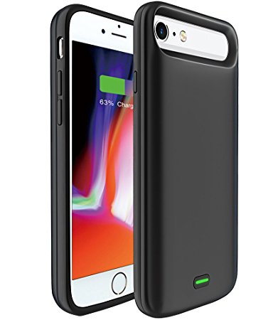 5500mAh iPhone 6/6S/7/8 Battery case, Bovon Portable Charger Charging Case Rechargeable External Battery Pack Protective Cover for Apple iPhone 6/6S/7/8 (4.7 Inch) (Black)