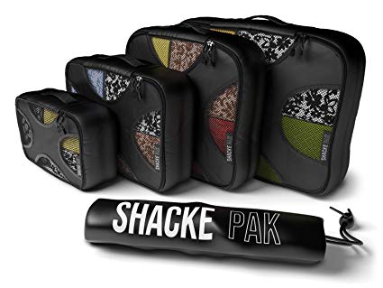 Shacke Pak - 4 Set Packing Cubes - Travel Organizers with Laundry Bag
