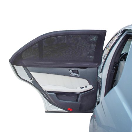 TFY Universal Car Side Window Sun Shade - Protects Your Kids from Sun Burn - Double Layer Design - Maximum Protection - Fit Most of Vehicle Most of sedan Ford Chevrolet Buick Audi BMW Honda Mazda Nissan and Others - 2 Pieces Regular Contoured Window