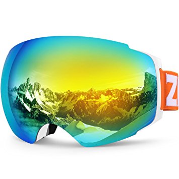 ZIONOR X4 Ski Snowboard Snow Goggles Magnet Dual Layers Lens Spherical Design Anti-fog UV Protection Anti-slip Strap for Men Women